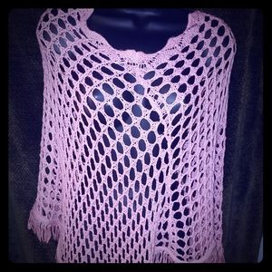 Pink poncho style top